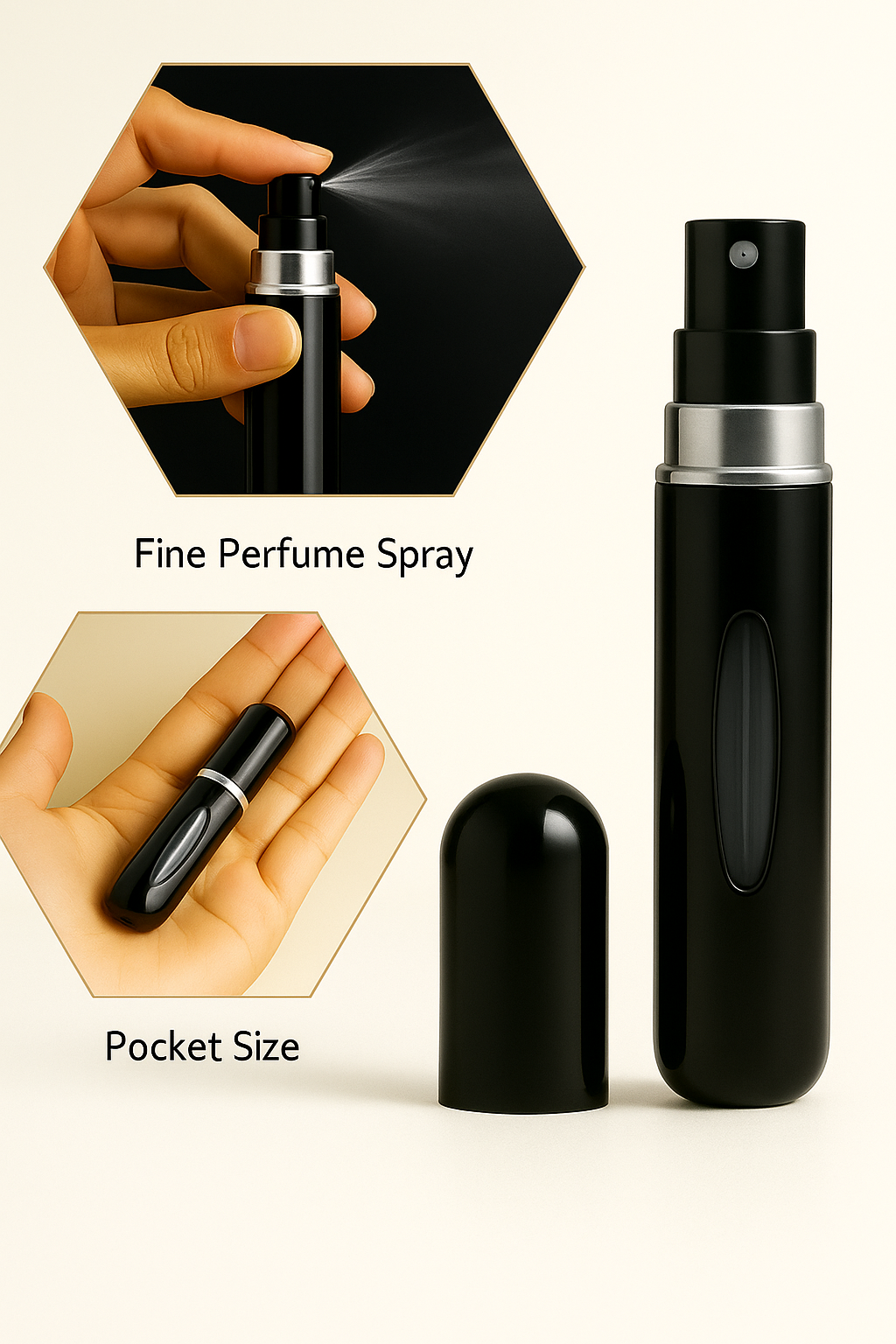 Core Lush™ "Mini Travel Perfume Atomizer – 3-Pack, 5 ml Refillable Bottles"